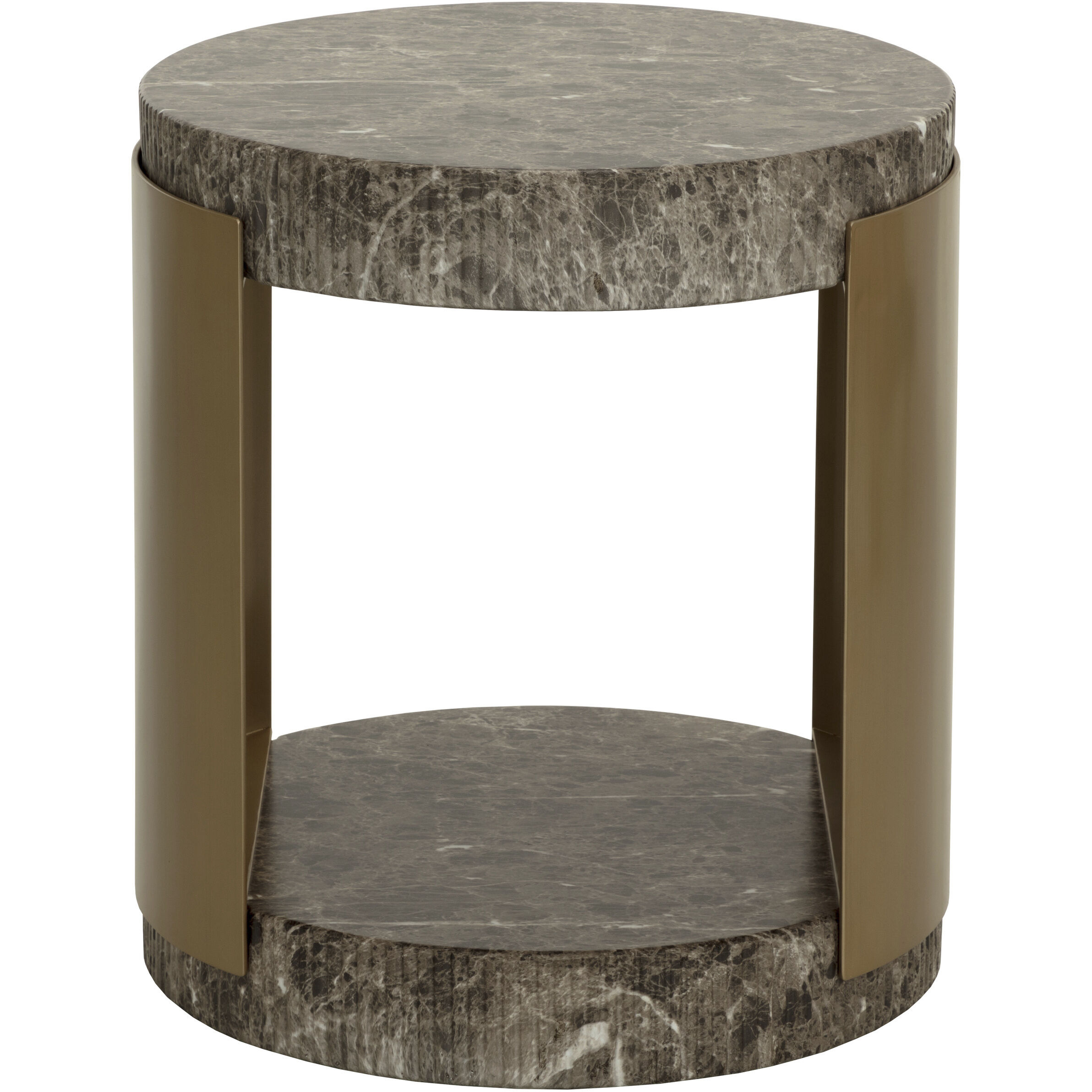 Cavette 21 X 19 inch Marble Look / Dark Emperador Outdoor End Table